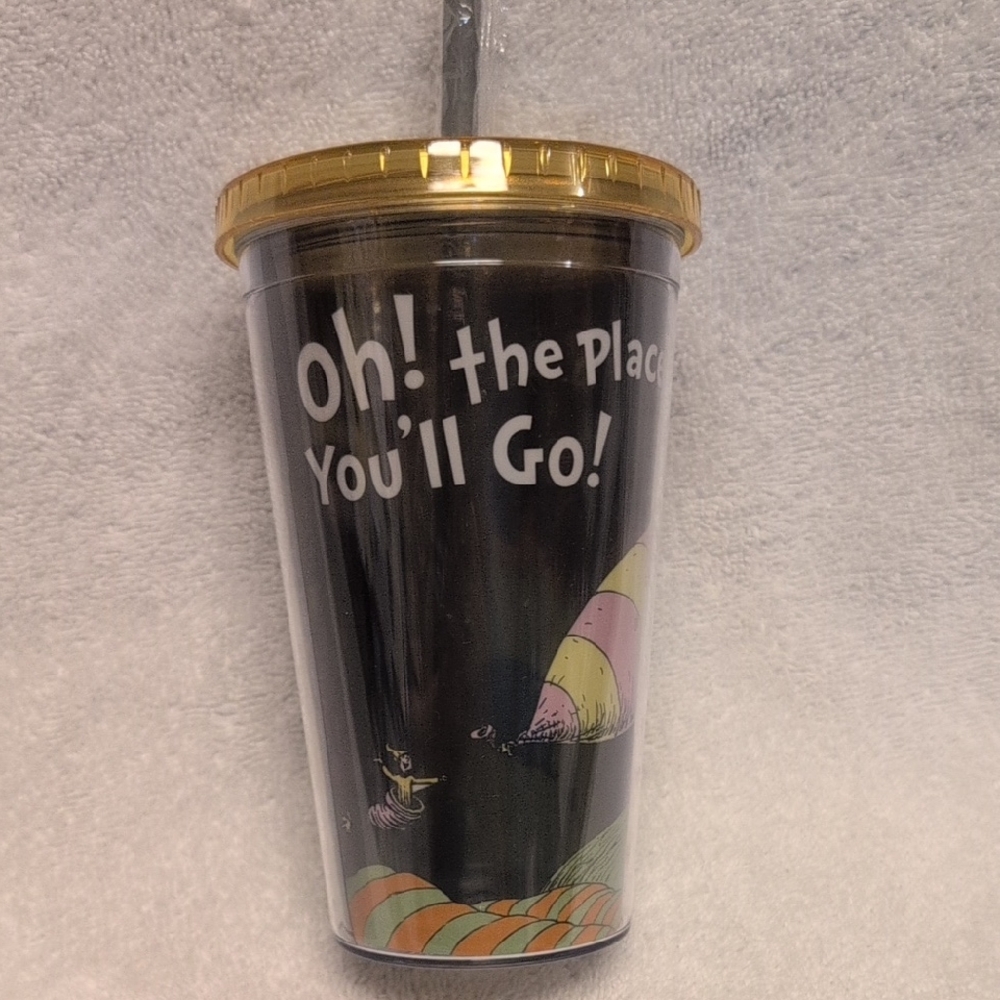 Dr. Seuss 'Oh! the Places You'll Go!' Tumbler - Black and Gold